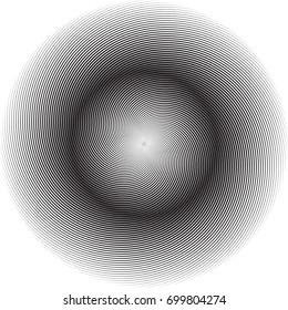 Lines in Circle Form . Vector Illustration .Technology round Logo . Design element . Abstract Geometric shape . Trendy Spiral Gradient Texture