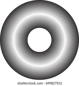 Lines in Circle Form . Vector Illustration .Technology round Logo . Design element . Abstract Geometric shape . Trendy Spiral Gradient Texture