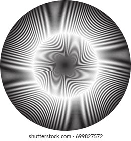Lines in Circle Form . Vector Illustration .Technology round Logo . Design element . Abstract Geometric shape . Trendy Spiral Gradient Texture