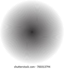Lines in Circle Form . Vector Illustration .Technology round Logo . Design element . Abstract Geometric shape . Trendy Spiral Gradient Texture