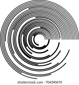  Lines in Circle Form . Vector Illustration .Technology round Logo . Design element . Abstract Geometric shape .