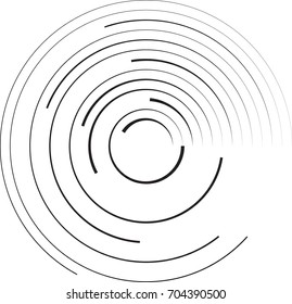  Lines in Circle Form . Vector Illustration .Technology round Logo . Design element . Abstract Geometric shape .