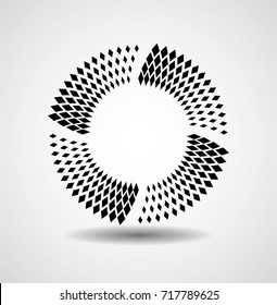 Lines in Circle Form . Vector Illustration .Technology round Logo . Design element . Abstract Geometric shape .