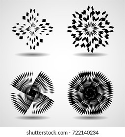 Lines in Circle Form . Vector Illustration .Technology round Logo . Design element . Abstract Geometric shape .