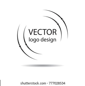 Lines in Circle Form . Vector Illustration .Technology round Logo . Design element . Abstract Geometric shape .