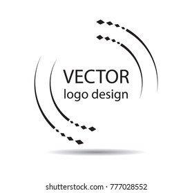 Lines in Circle Form . Vector Illustration .Technology round Logo . Design element . Abstract Geometric shape .