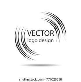 Lines in Circle Form . Vector Illustration .Technology round Logo . Design element . Abstract Geometric shape .