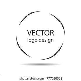 Lines in Circle Form . Vector Illustration .Technology round Logo . Design element . Abstract Geometric shape .