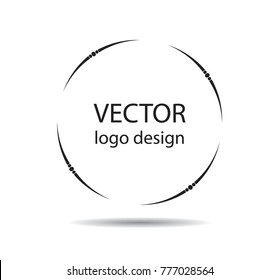 Lines in Circle Form . Vector Illustration .Technology round Logo . Design element . Abstract Geometric shape .