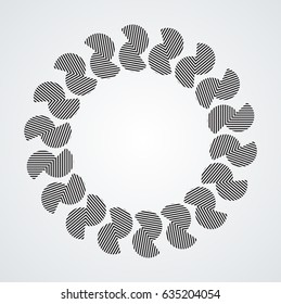 Lines in Circle Form. Vector round logo design