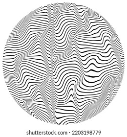 Lines in Circle Form . Vector  .Technology round Logo . Design element . Abstract Geometric shape .