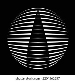 Lines in Circle Form . Vector  .Technology round Logo . Design element . Abstract Geometric shape .