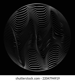 Lines in Circle Form . Vector  .Technology sphere Logo . 3d design element . Abstract Geometric shape .