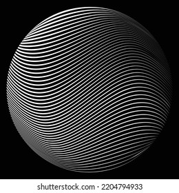 Lines in Circle Form . Vector  .Technology sphere Logo . 3d design element . Abstract Geometric shape .