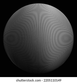 Lines in Circle Form . Vector  .Technology sphere Logo . 3d design element . Abstract Geometric shape .