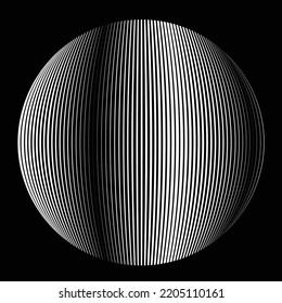 Lines in Circle Form . Vector  .Technology sphere Logo . 3d design element . Abstract Geometric shape .