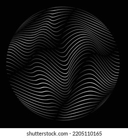 Lines in Circle Form . Vector  .Technology sphere Logo . 3d design element . Abstract Geometric shape .