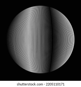 Lines in Circle Form . Vector  .Technology sphere Logo . 3d design element . Abstract Geometric shape .
