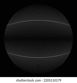 Lines in Circle Form . Vector  .Technology sphere Logo . 3d design element . Abstract Geometric shape .