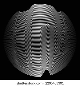 Lines in Circle Form . Vector  .Technology sphere Logo . 3d design element . Abstract Geometric shape .