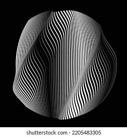 Lines in Circle Form . Vector  .Technology sphere Logo . 3d design element . Abstract Geometric shape .