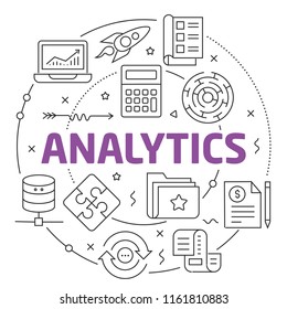 Lines Circle Illustration Flat analytics