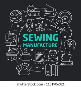 Lines Circle Illustration Flat sewing manufacture
