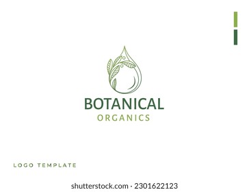 lines circle olive oil leaf logo design vector icon symbol illustration