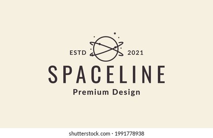 lines circle planet space sky logo symbol vector icon illustration graphic design