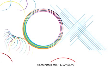 Lines circle texture . Vector Illustration . Design element . Abstract Geometric background .