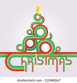 Lines and circles abstract Christmas tree