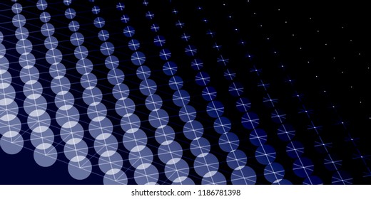 Lines and circles abstract dark background.