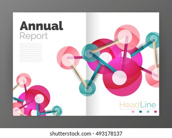 Lines and circles, modern abstract business annual report template. Vector illustration