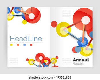 Lines and circles, modern abstract business annual report template. Vector illustration