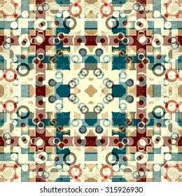 lines and circles in a retro style geometric background vector illustration grunge effect