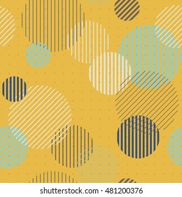 Lines and circles seamless pattern, vector illlustration