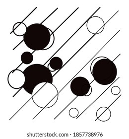 Lines and circles with white background