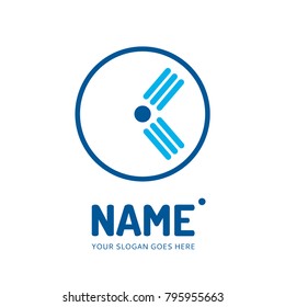 Lines clock logotype. Vector logo design. Business concept icon.