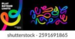 Lines with Color Gradient. Abstract Vector 3D Shapes. Wave Design Elements for Backgrounds, Patterns, Posters and Banners. Wavy Rainbow Ribbons. Spiral Geometric Graphics