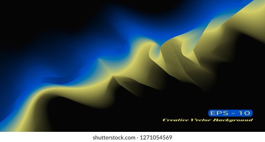 Lines with color gradient. Background for business cards and flyers. Vector graphics