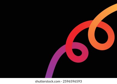 Lines with Color Gradient on a Black Background.