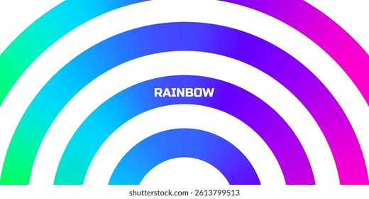 Lines with Color Gradient on a white Background. Abstract Pattern of 3D Wavy Shapes. Vector Graphic of Rainbow Ribbons
