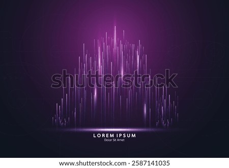 Lines composed of glowing backgrounds. Digital high tech city concept. Future urban architecture neon light. Vector illustration