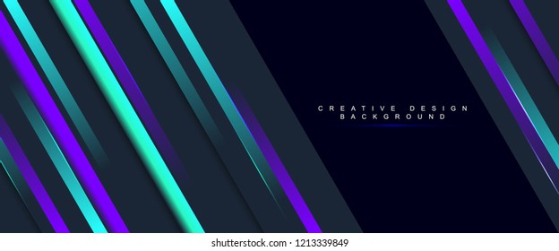 Lines composition with futuristic color. Abstract banner, header, backdrop, wallpaper element. Vector background illustration.