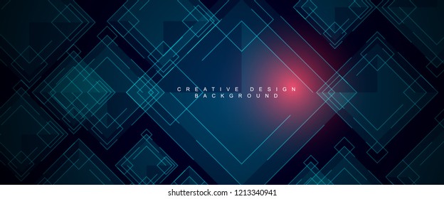 Lines composition with futuristic color. Abstract banner, header, backdrop, wallpaper element. Vector background illustration.