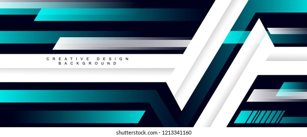 Lines composition with futuristic color. Abstract banner, header, backdrop, wallpaper element. Vector background illustration.