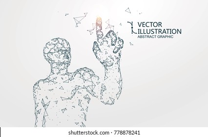 Lines connected to people, symbolizing the meaning of artificial intelligence, vector illustration.