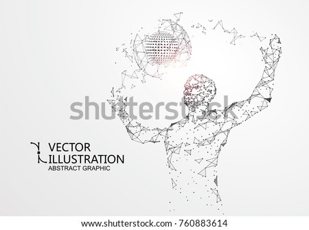 Lines connected to people, symbolizing the meaning of artificial intelligence.