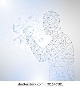 Lines connected to success, symbolizing the meaning of artificial intelligence, Network connection turned into, vector illustration.