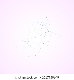 Lines connecting creative grid points on surface. Abstract cover background.